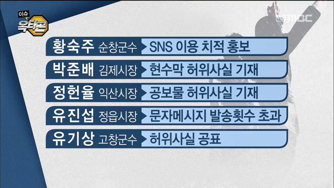 1라운드: 6.13 지방선거 공소시효 만료, 전북은?