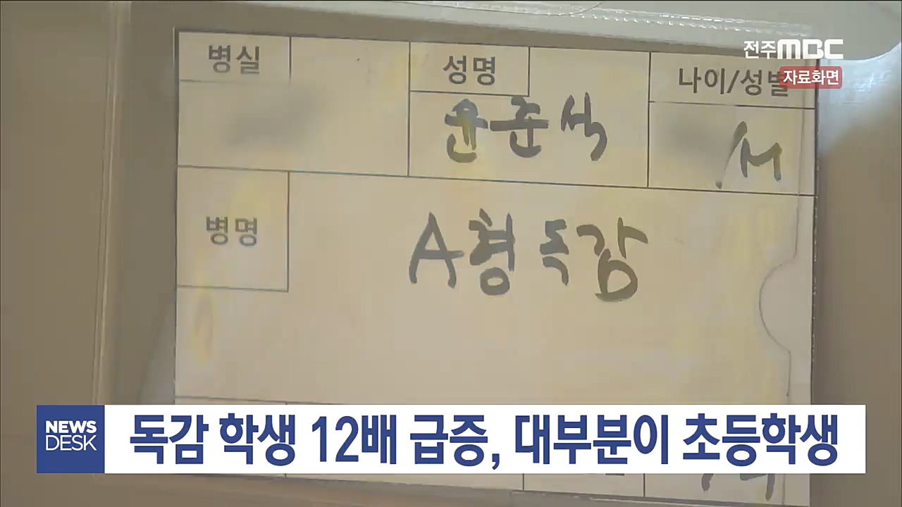 독감환자 대부분이 초등학생