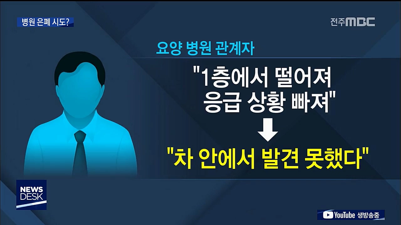 차량에 방치된 노인 사망, 병원은 은폐...
