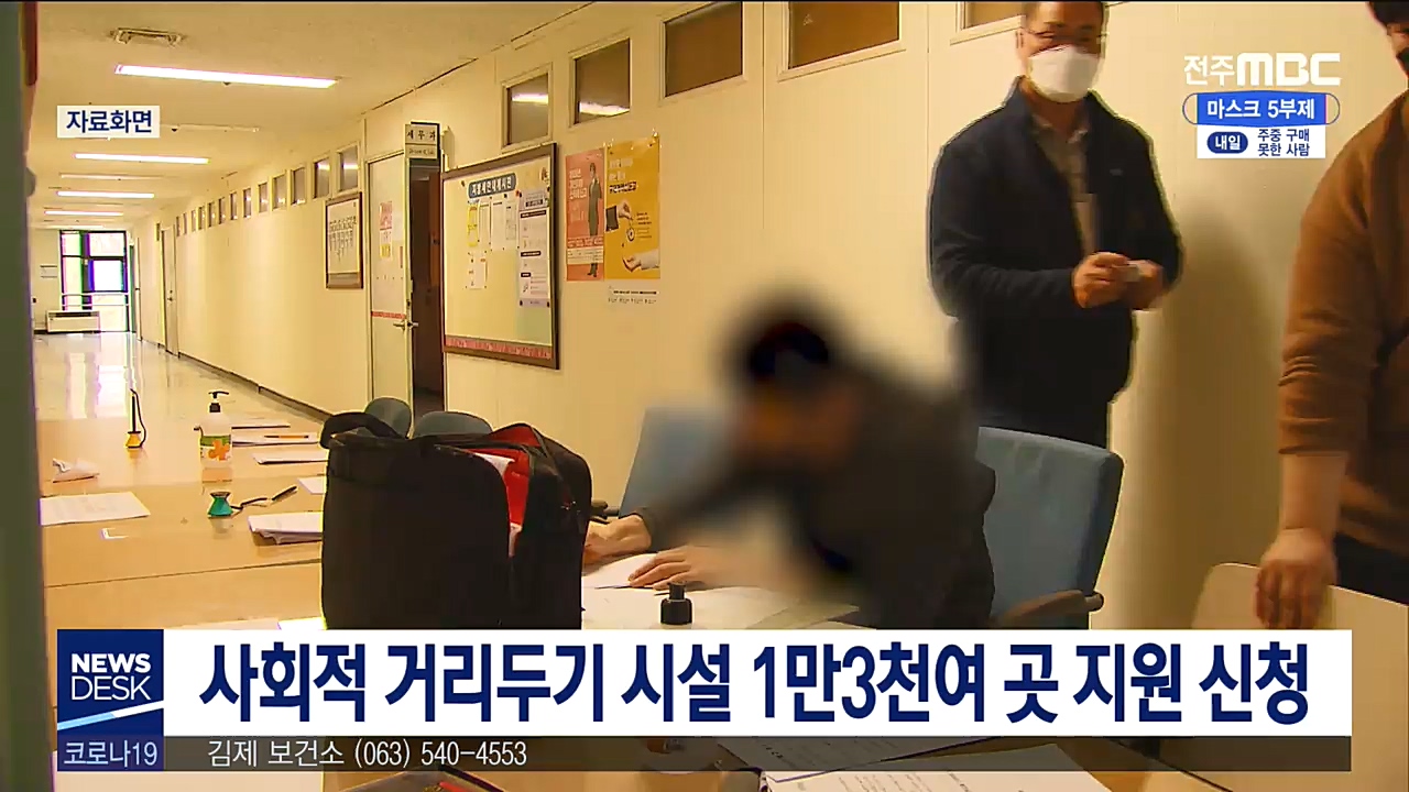 사회적 거리두기 시설 13000여 곳 지원 신청
