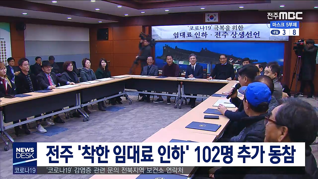 전주 시내 임대료 인하 건물주 102명 증가