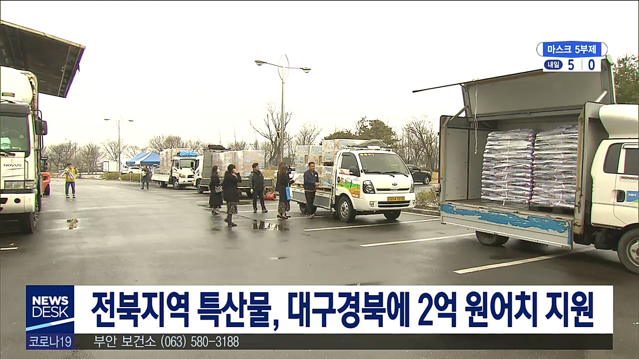 대구경북에 지역 특산품 2억 상당 지원
