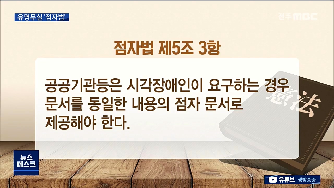 유명무실 '점자법', 시각장애인 여전한 '장벽'