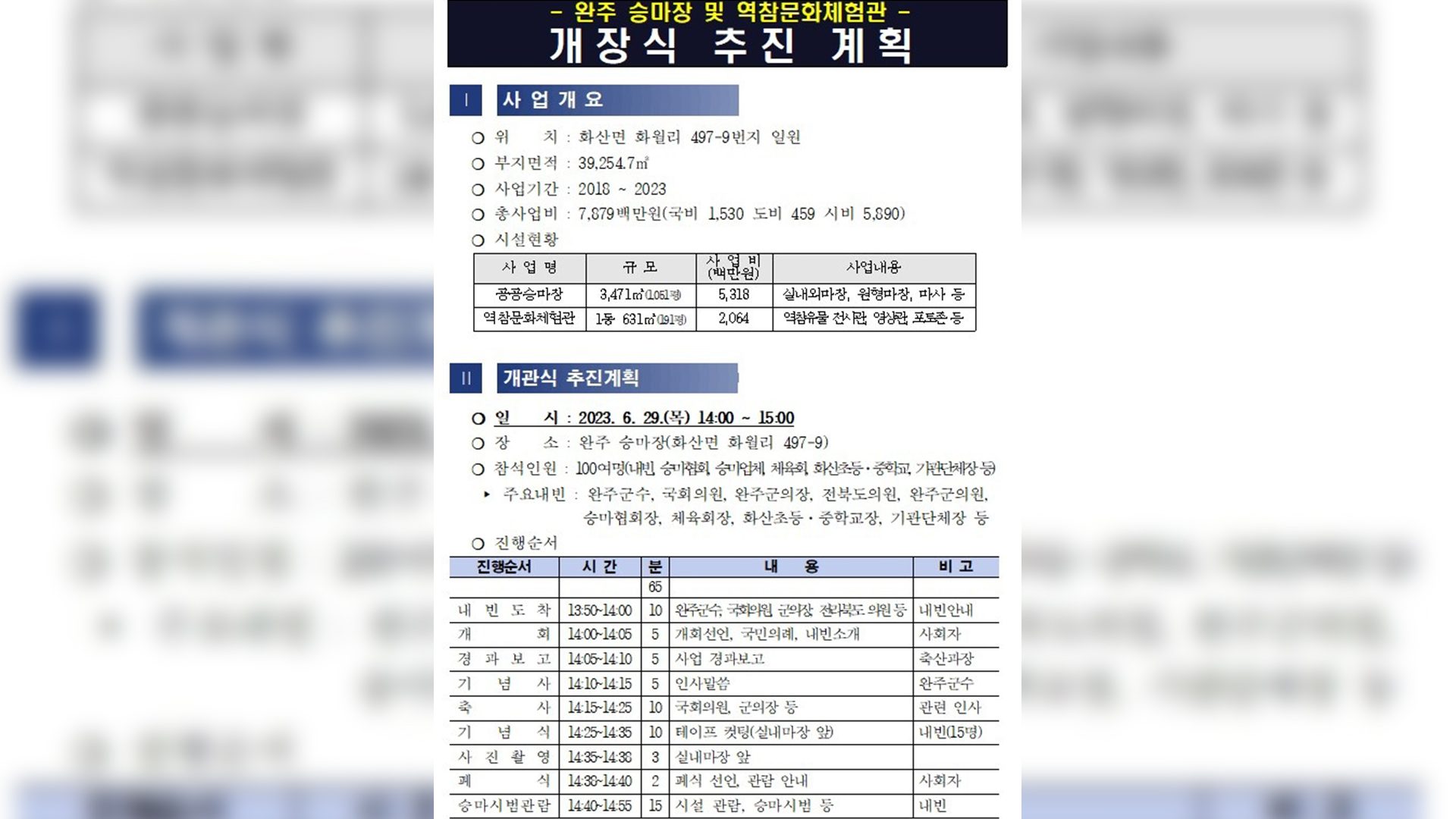 완주군 공공승마장 개장식 돌연 취소..