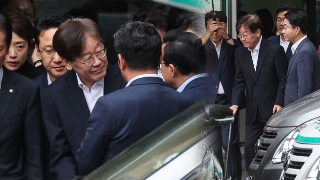이재명, 영장심사 출석.. 입장문 발표 없어