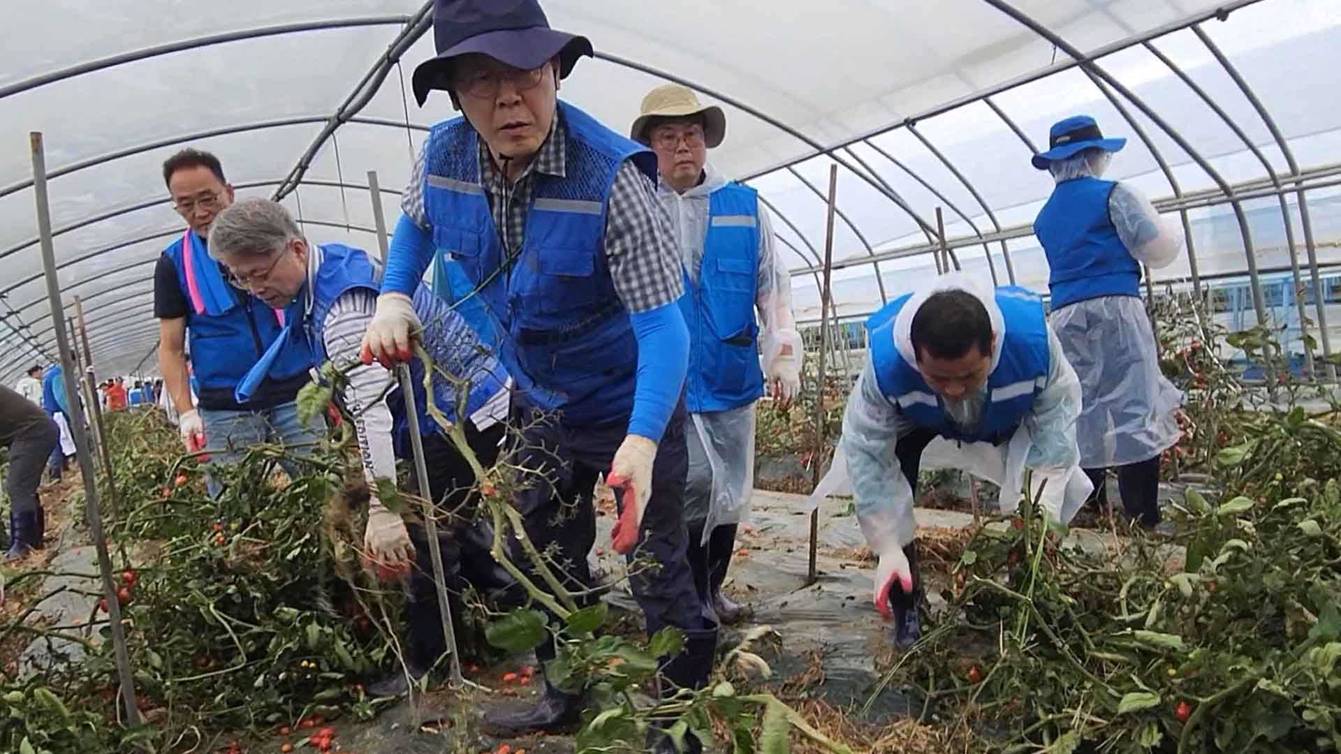 이재명 전 대표 등 민주 전당대회 후보·호남의원, 익산서 수해복구