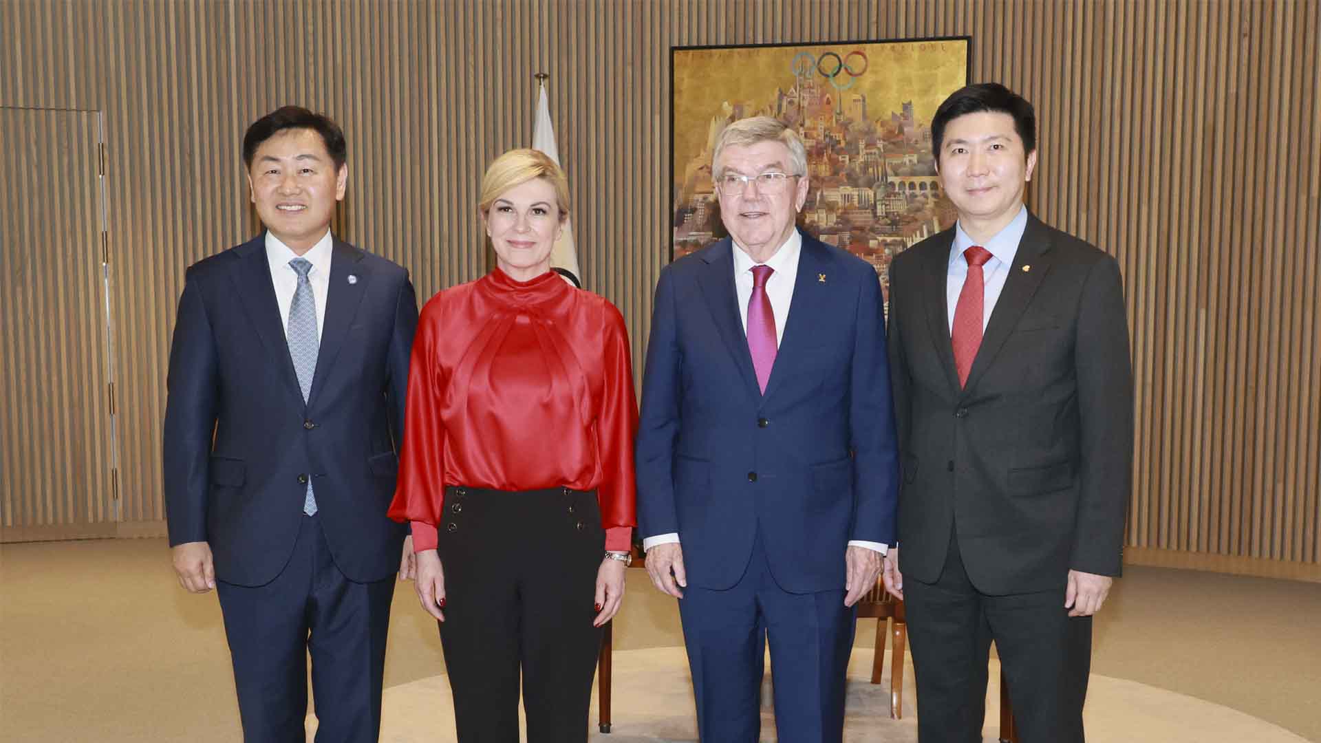 전주올림픽 도전 김관영 전북지사, 바흐 IOC 위원장 만나