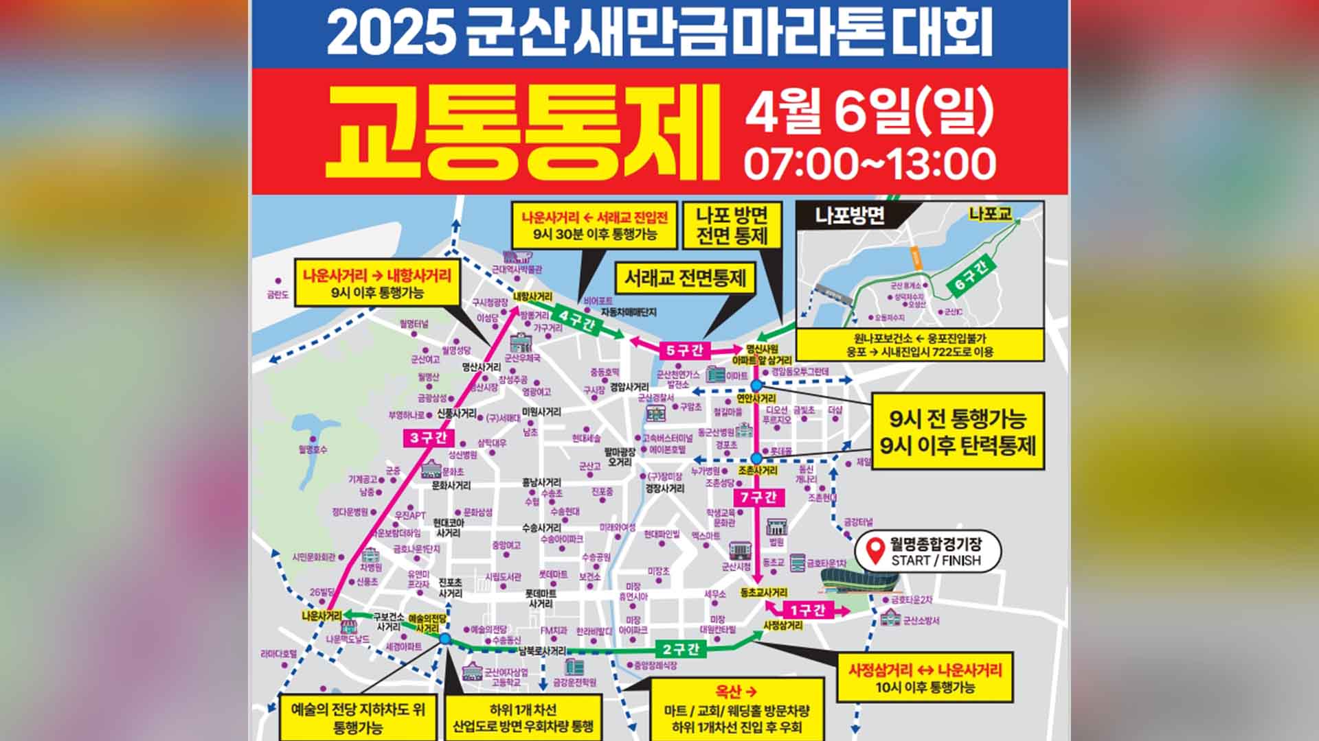 새만금마라톤대회 6일 개최…일부 구간 교통통제