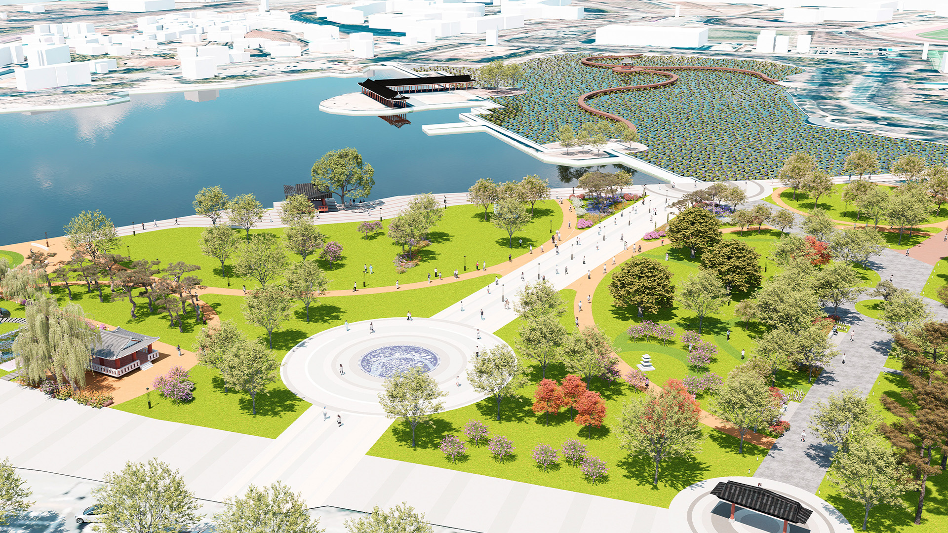 덕진공원 새단장.. 수질 회복·열린광장 조성 마무리