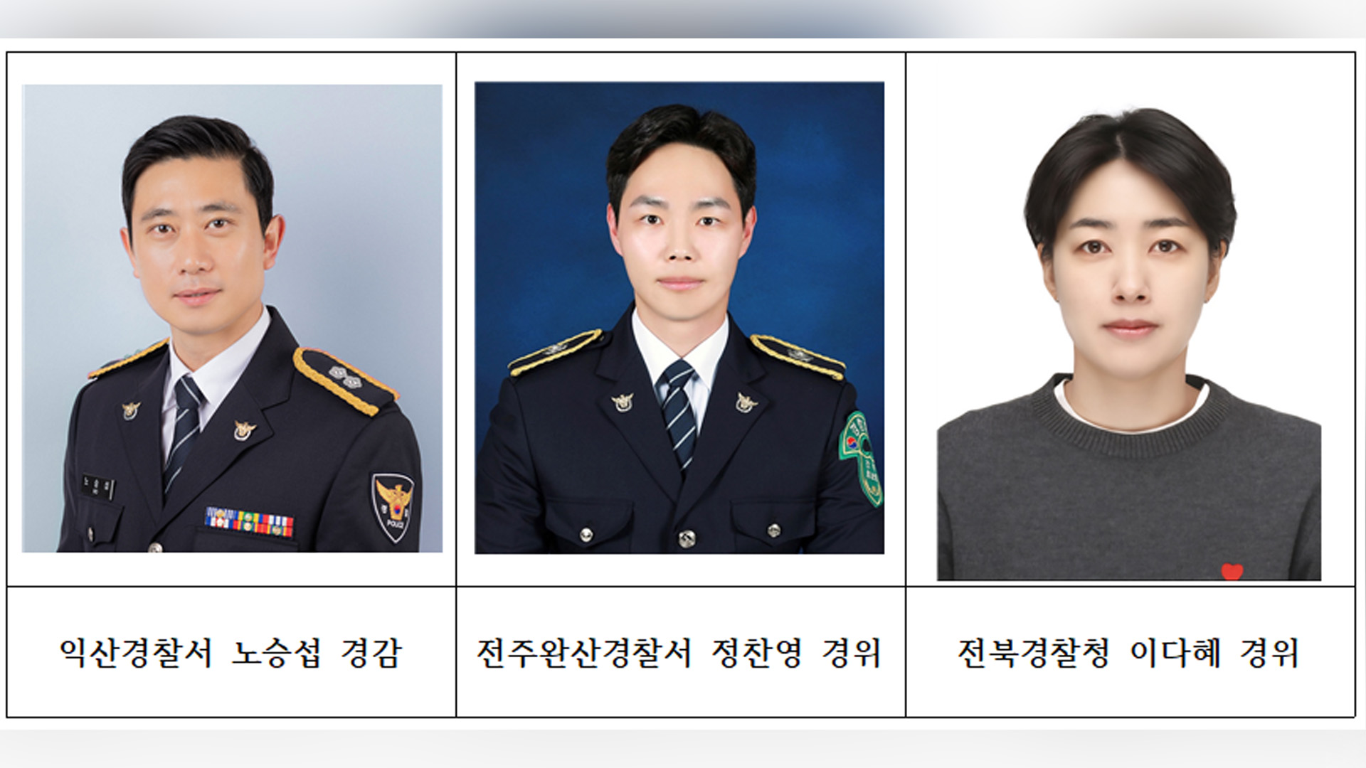 전북지방변호사회, 2025 우수 사법경찰관 3명 선정