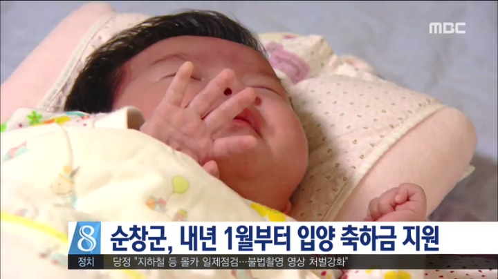 순창) 내년부터 입양 축하금 지원