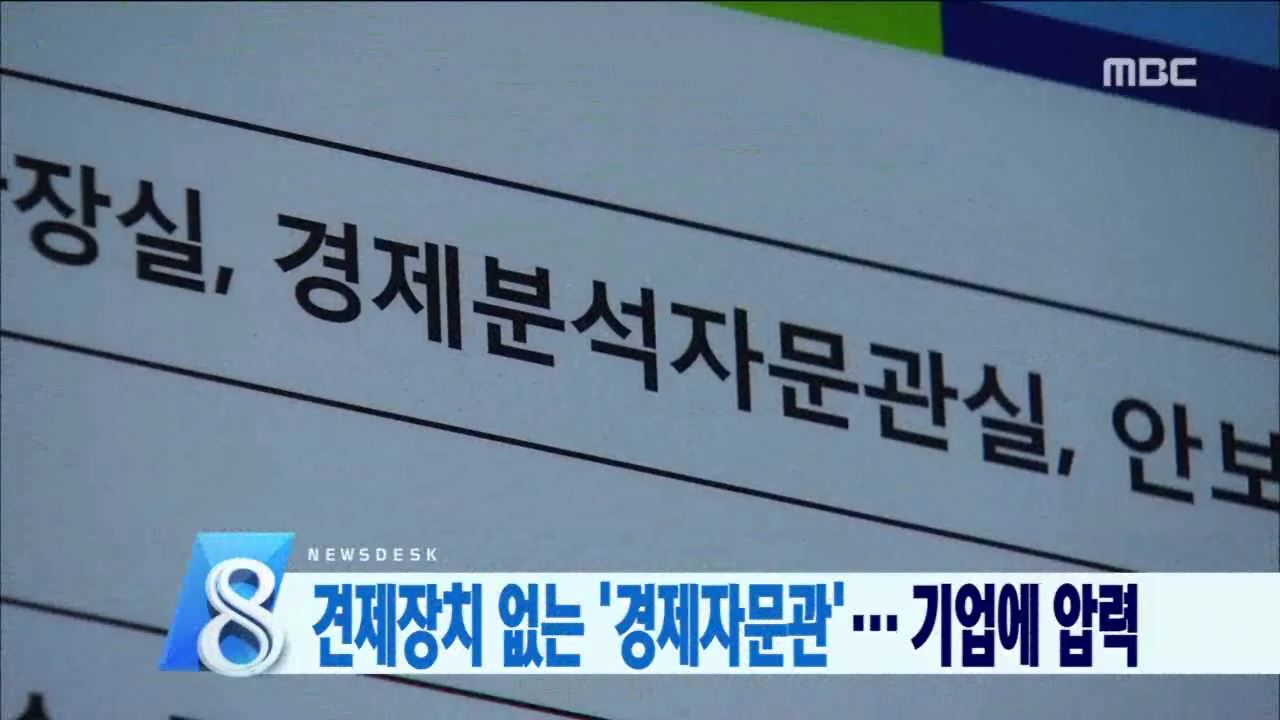 견제장치 없는 '경제자문관'... 기업에 압력