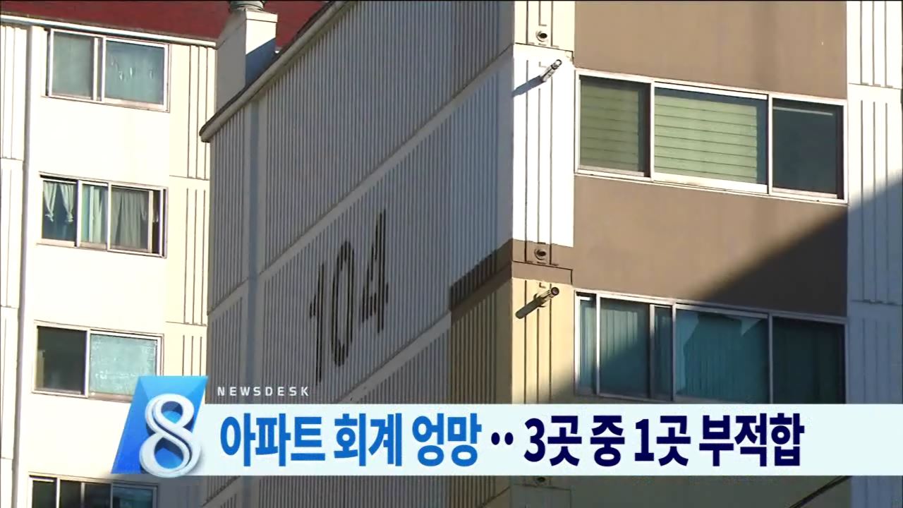 아파트 회계 엉망... 3곳 중 1곳 부적합